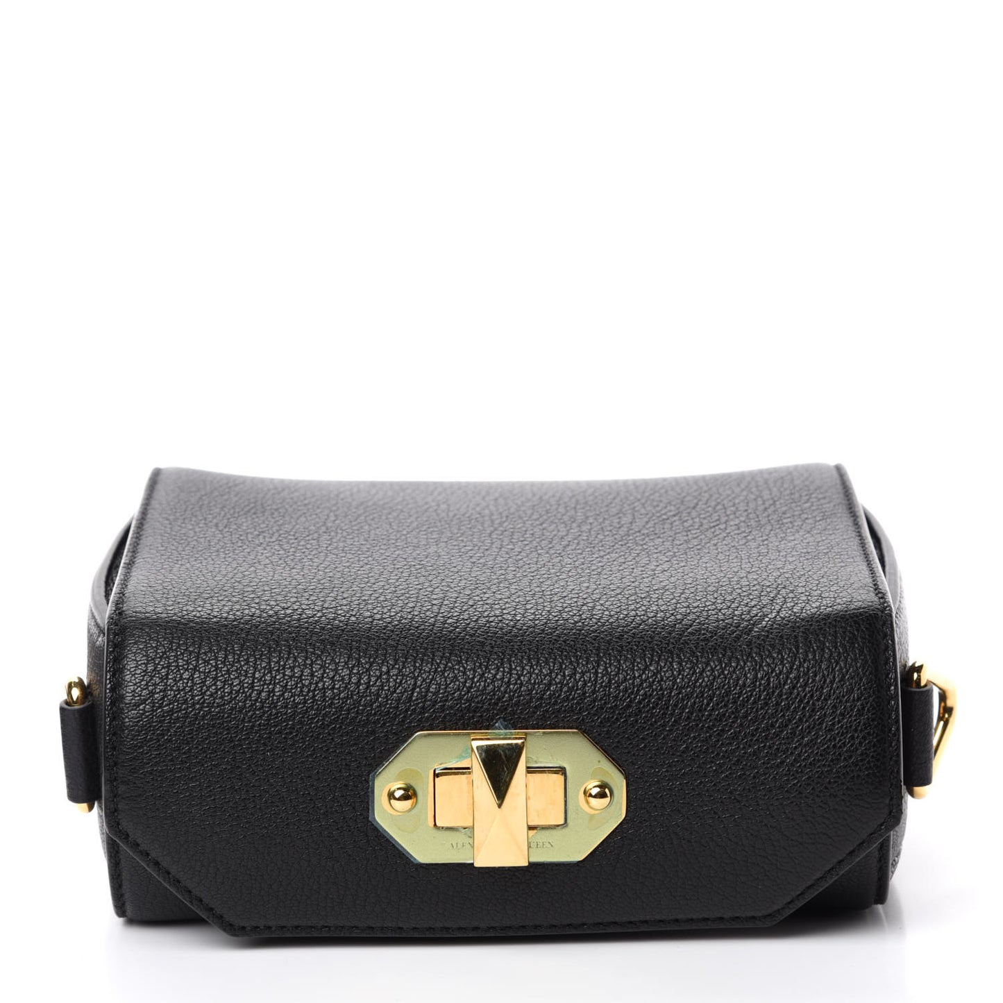 Fine Grain Goatskin Box Shoulder Bag 19 Black