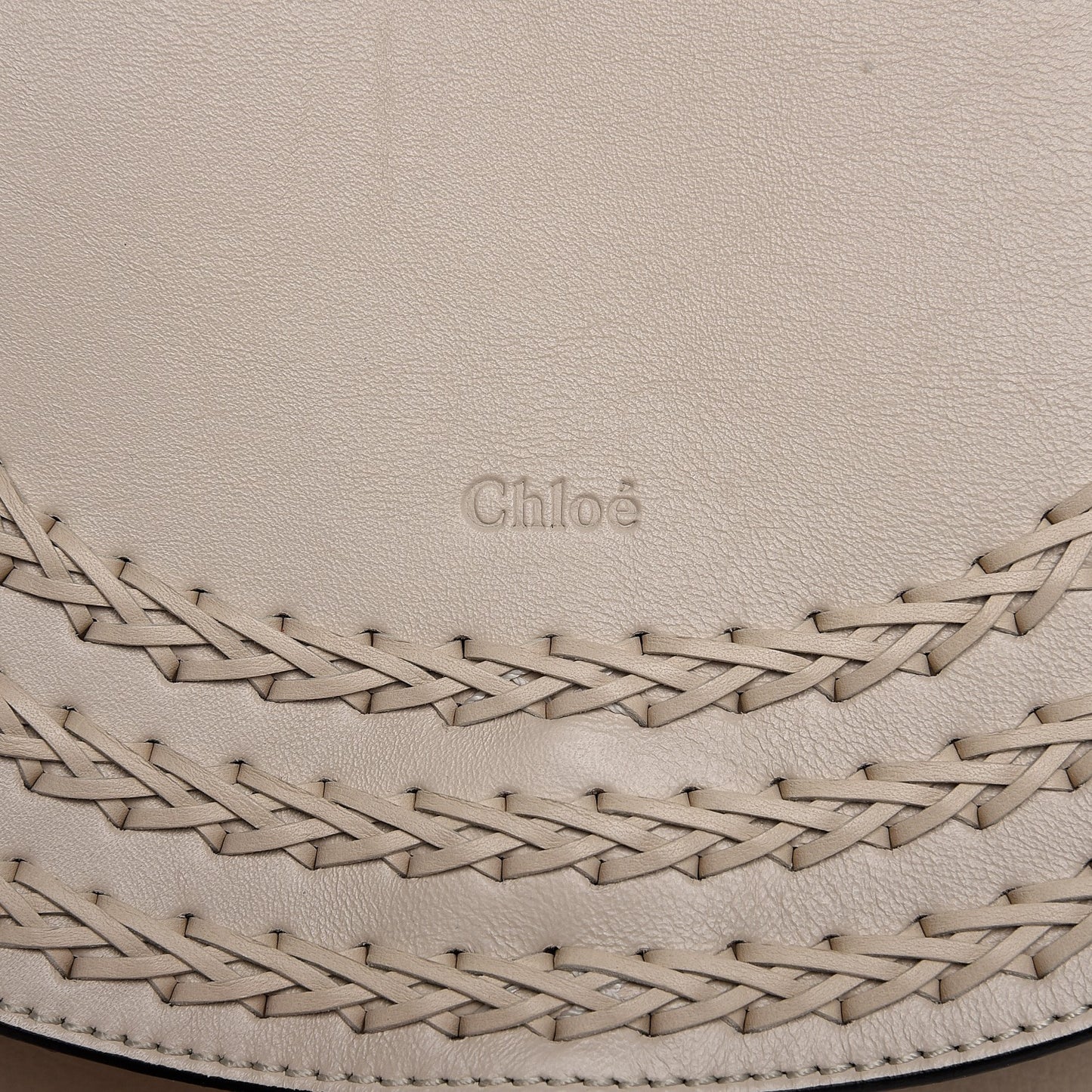 Calfskin Braided Medium Hudson Shoulder Bag Abstract White