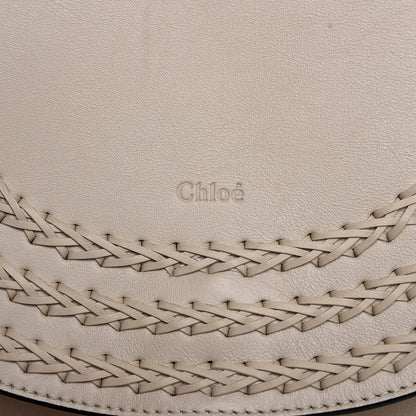 Chloe Calfskin Braided Medium Hudson Shoulder Bag Abstract White 6 of 8