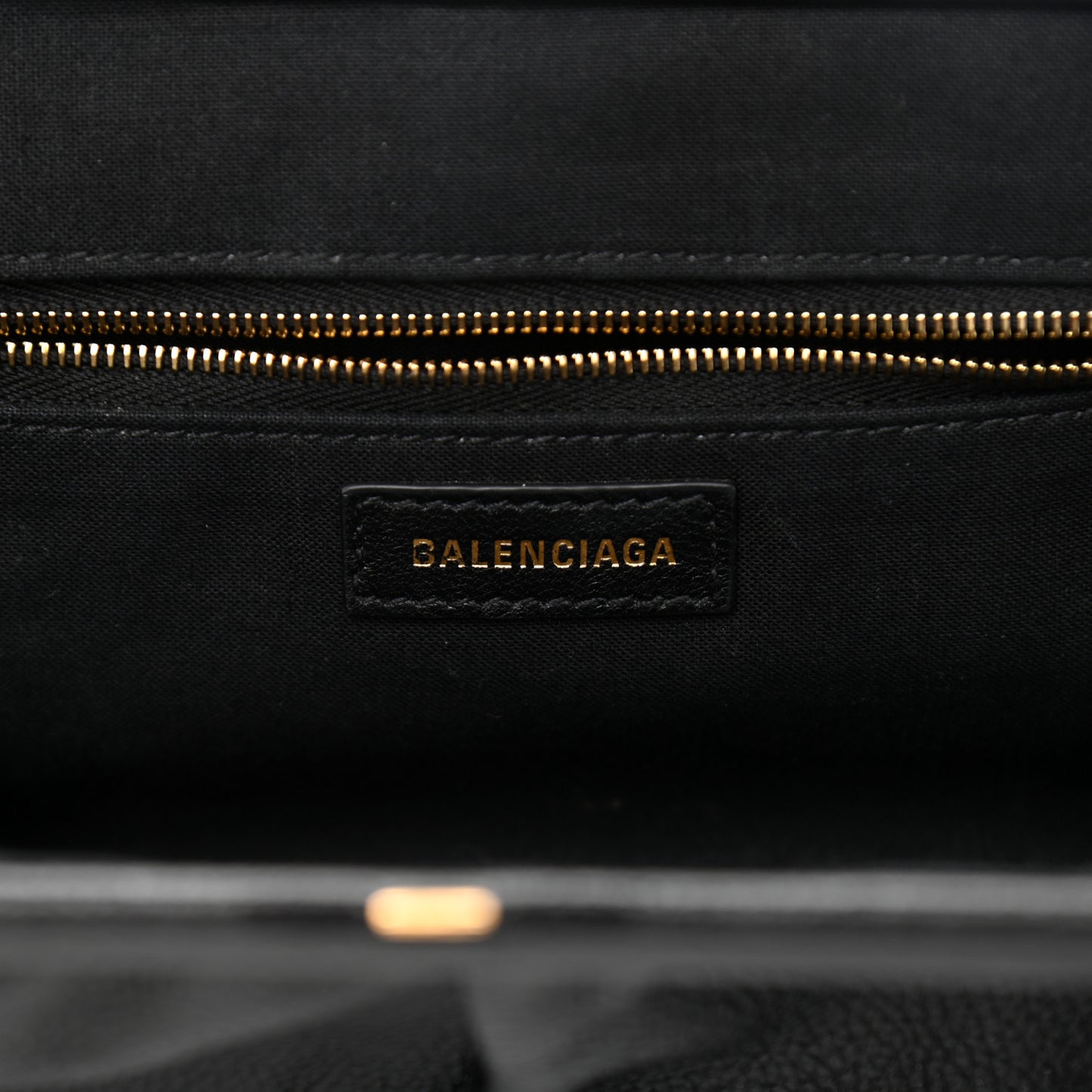 Grained Calfskin Logo Cloud Clutch XS Black
