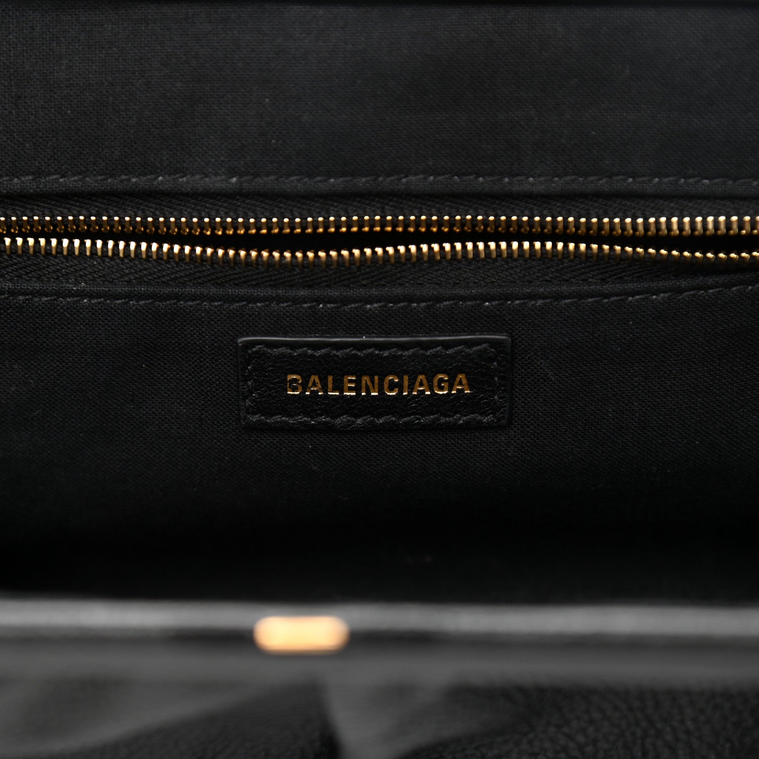 Balenciaga Grained Calfskin Logo Cloud Clutch XS Black 6 of 8