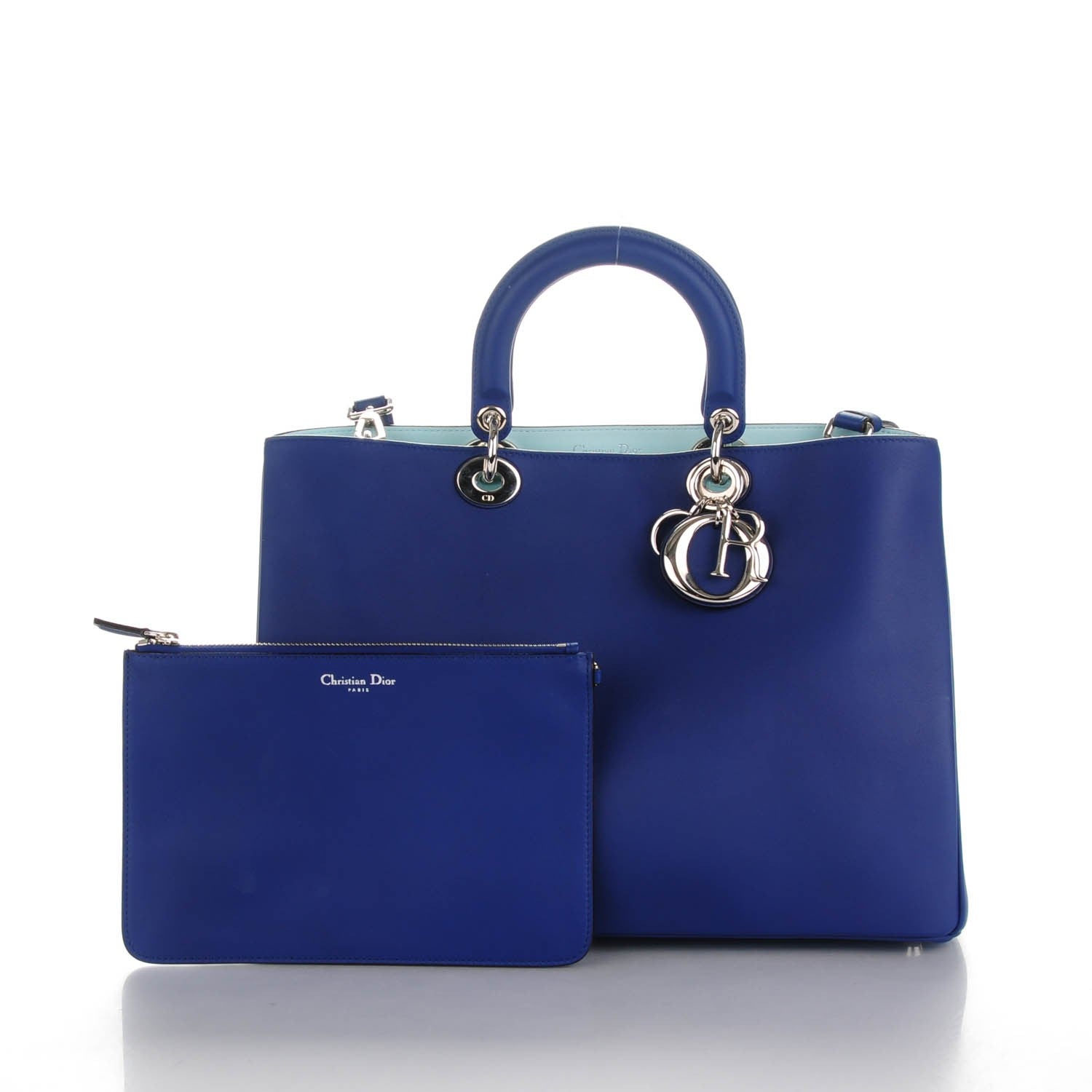 Christian Dior Smooth Calfskin Large Diorissimo Bag Navy Blue 5 of 10