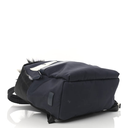 Fendi Nylon Vitello Fur Monster Backpack Black Multicolor 3 of 14