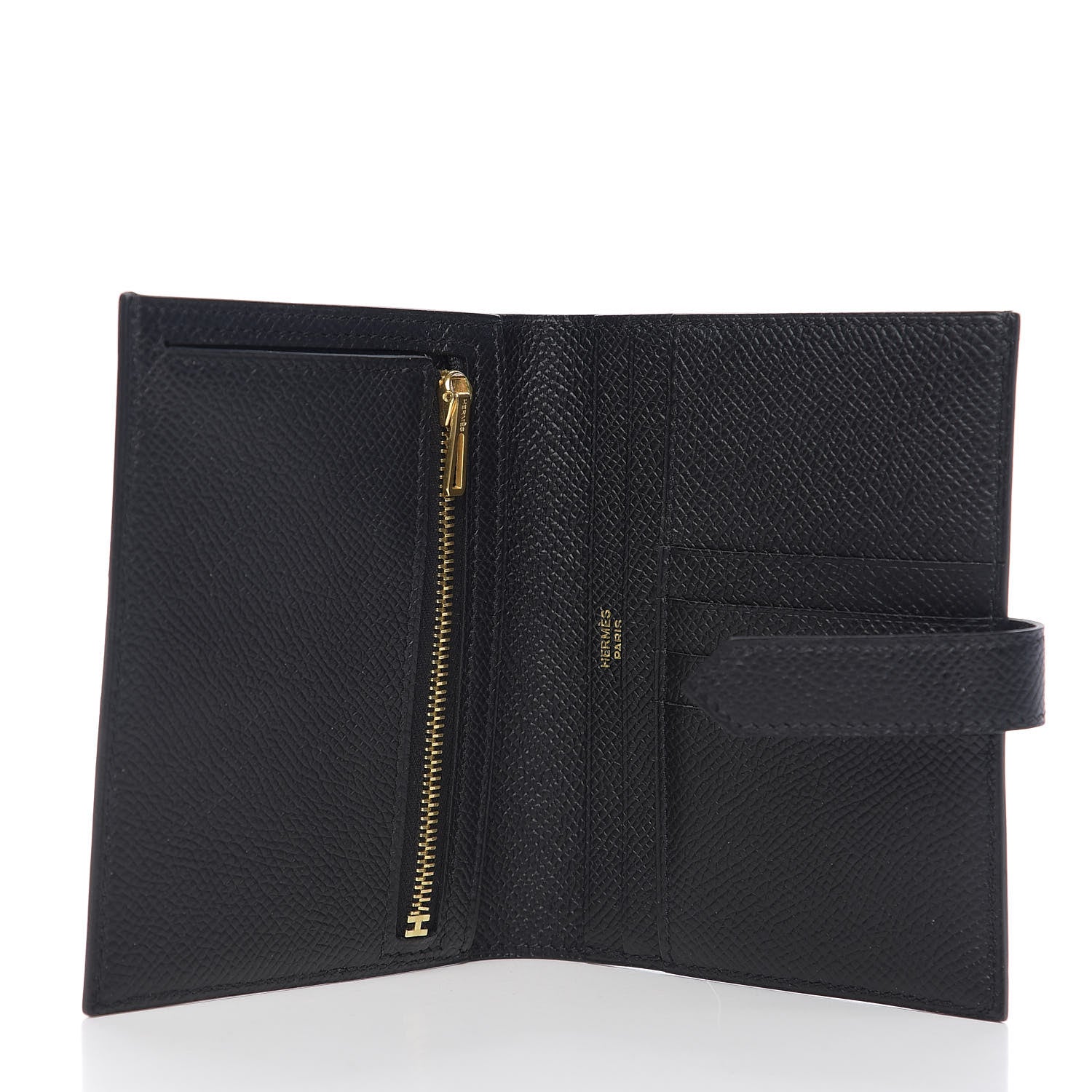 Hermes Epsom Bearn Compact Wallet Black 4 of 6