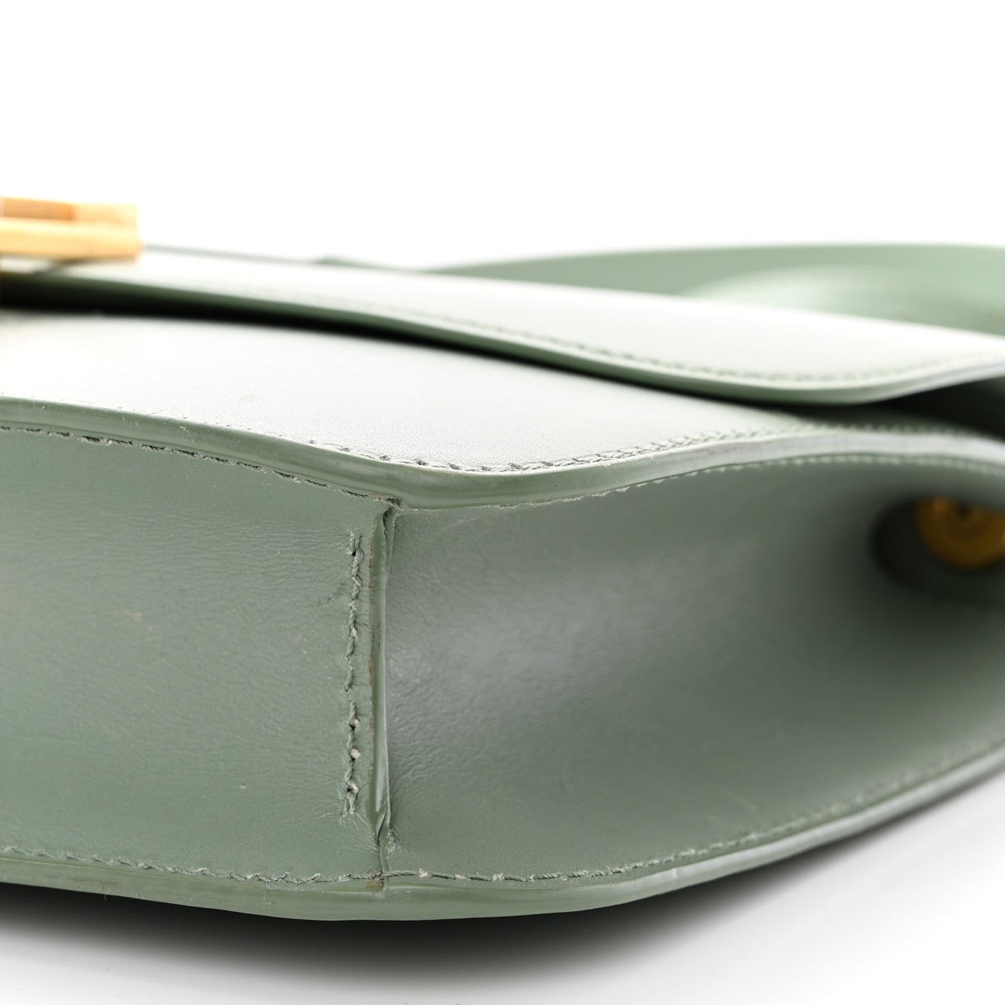 Smooth Calfskin Carre Satchel Vert Opaline