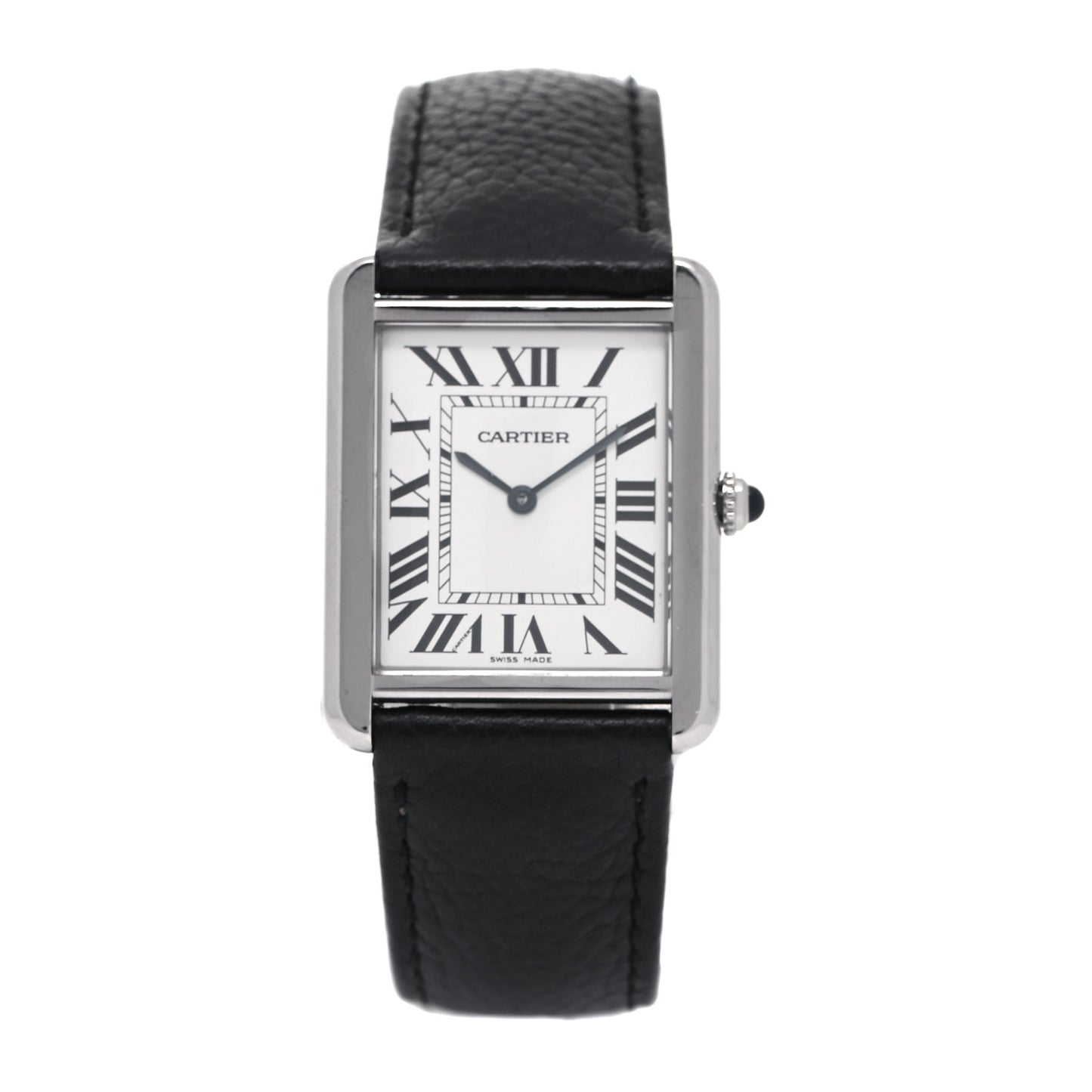 Stainless Steel Calfskin 27mm Tank Solo Quartz Watch