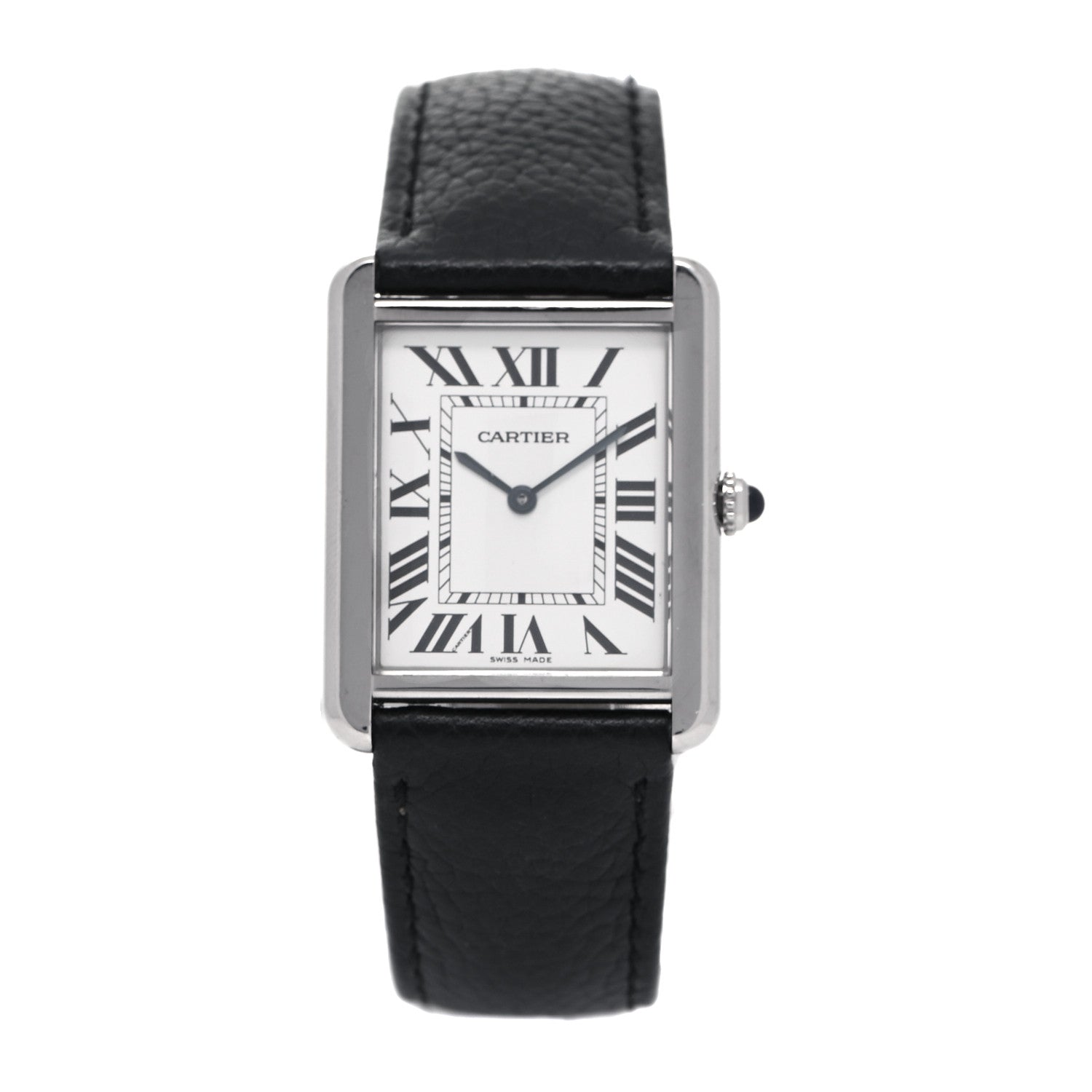 Cartier Stainless Steel Calfskin 27mm Tank Solo Quartz Watch 1 of 7