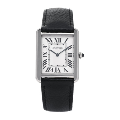 Cartier Stainless Steel Calfskin 27mm Tank Solo Quartz Watch 1 of 7
