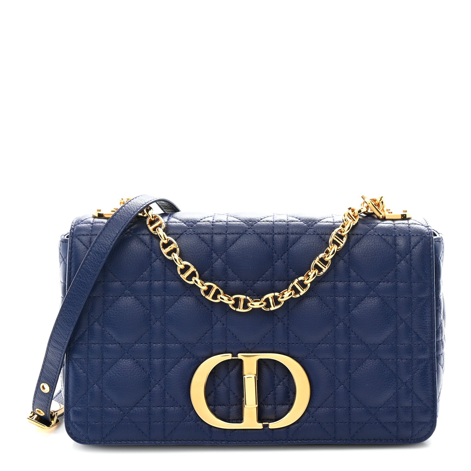 Christian Dior Calfskin Cannage Medium Caro Bag Royal Blue 2 of 19