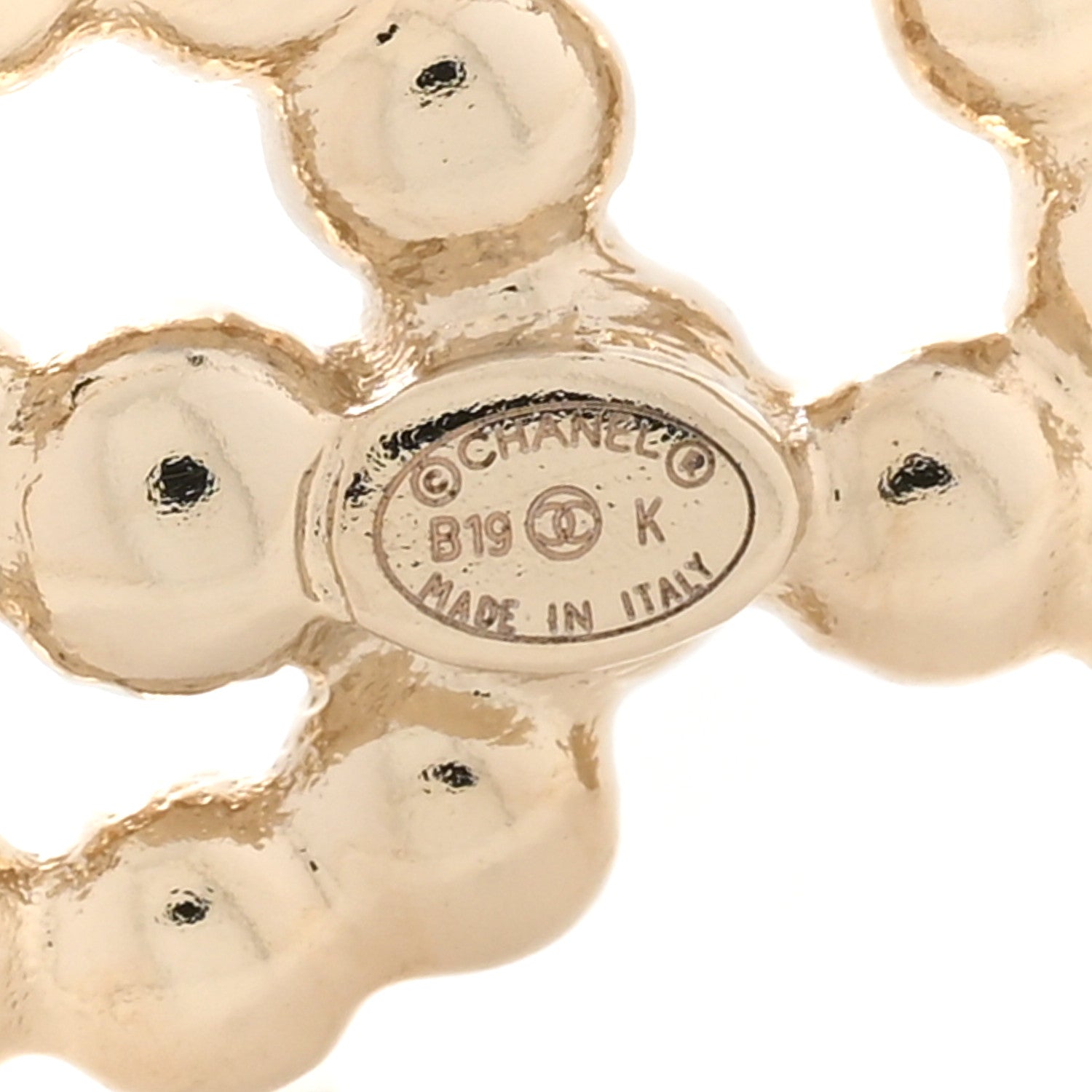 Chanel Metal Glass Swirling Pearls Brooch Pin Gold 4 of 4