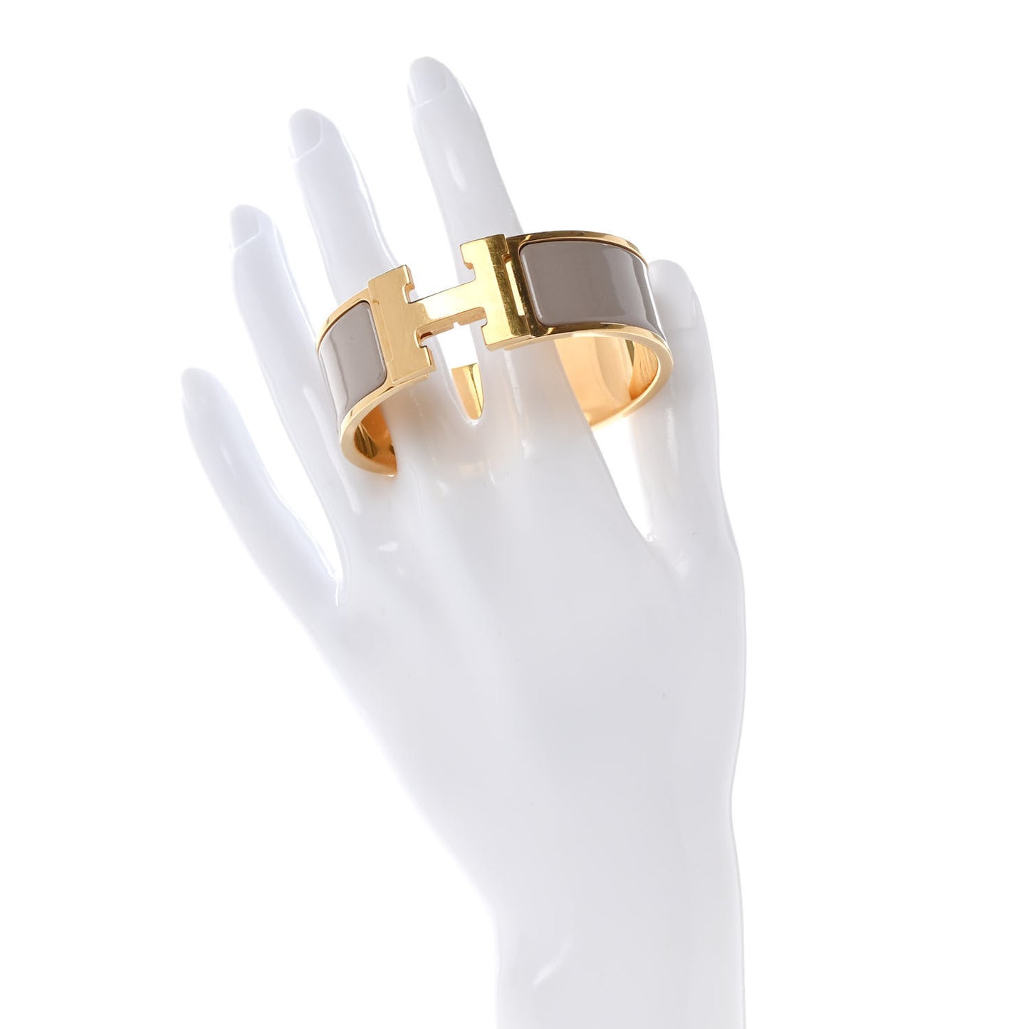 Enamel Wide Clic Clac H Bracelet PM Marron Glace