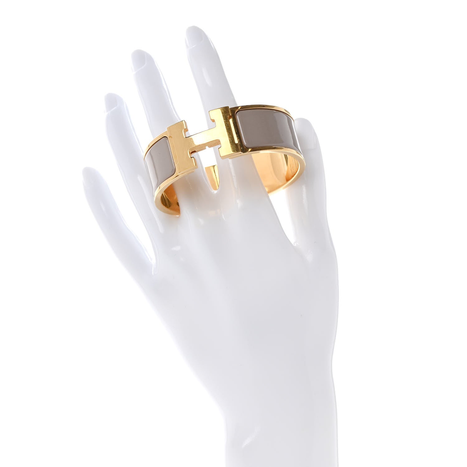Hermes Enamel Wide Clic Clac H Bracelet PM Marron Glace 2 of 4