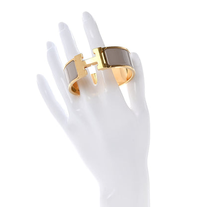Hermes Enamel Wide Clic Clac H Bracelet PM Marron Glace 2 of 4