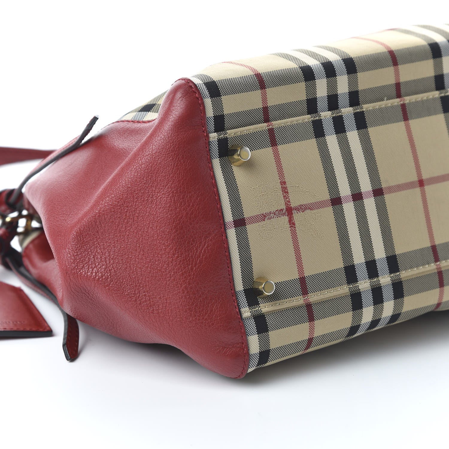 Burberry Horseferry House Check Canterbury Tote Honey Parade Red 6 of 9