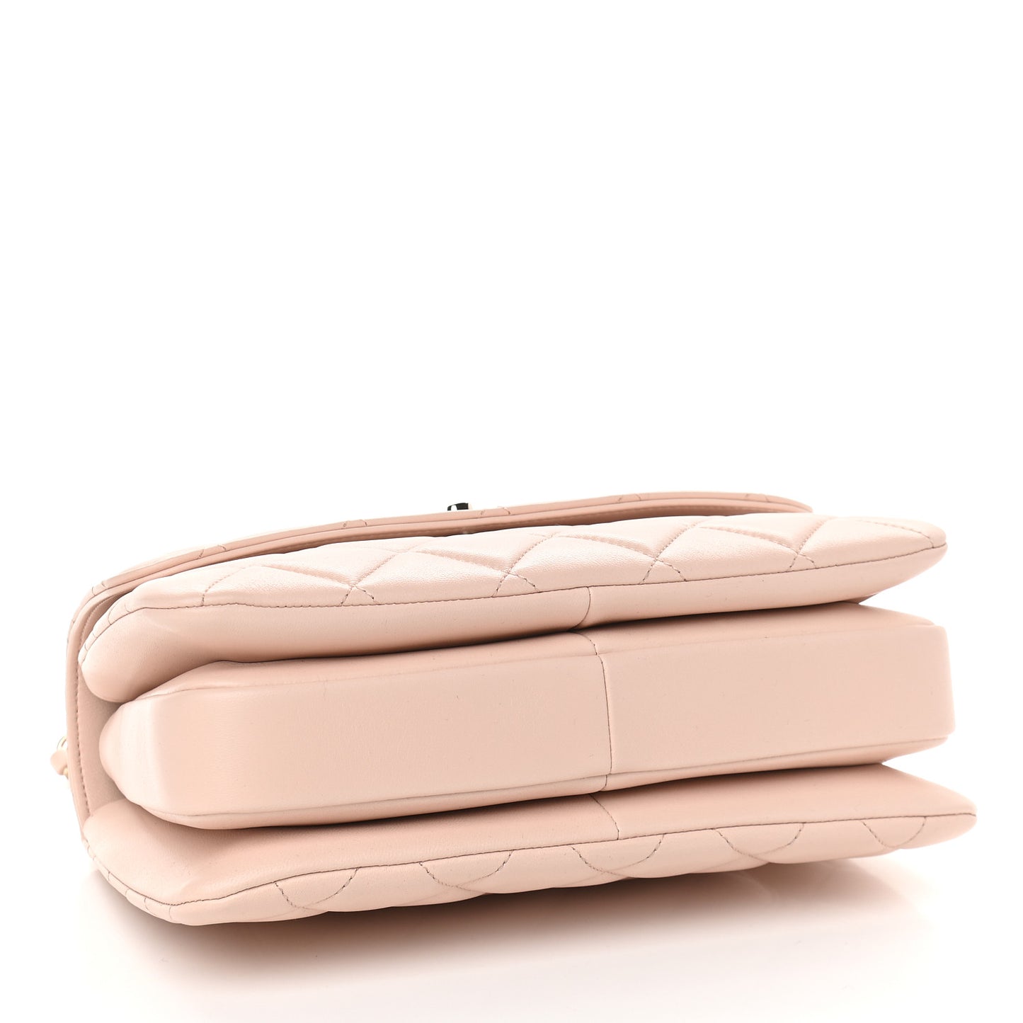 Lambskin Quilted Small Trendy CC Dual Handle Flap Bag Light Beige