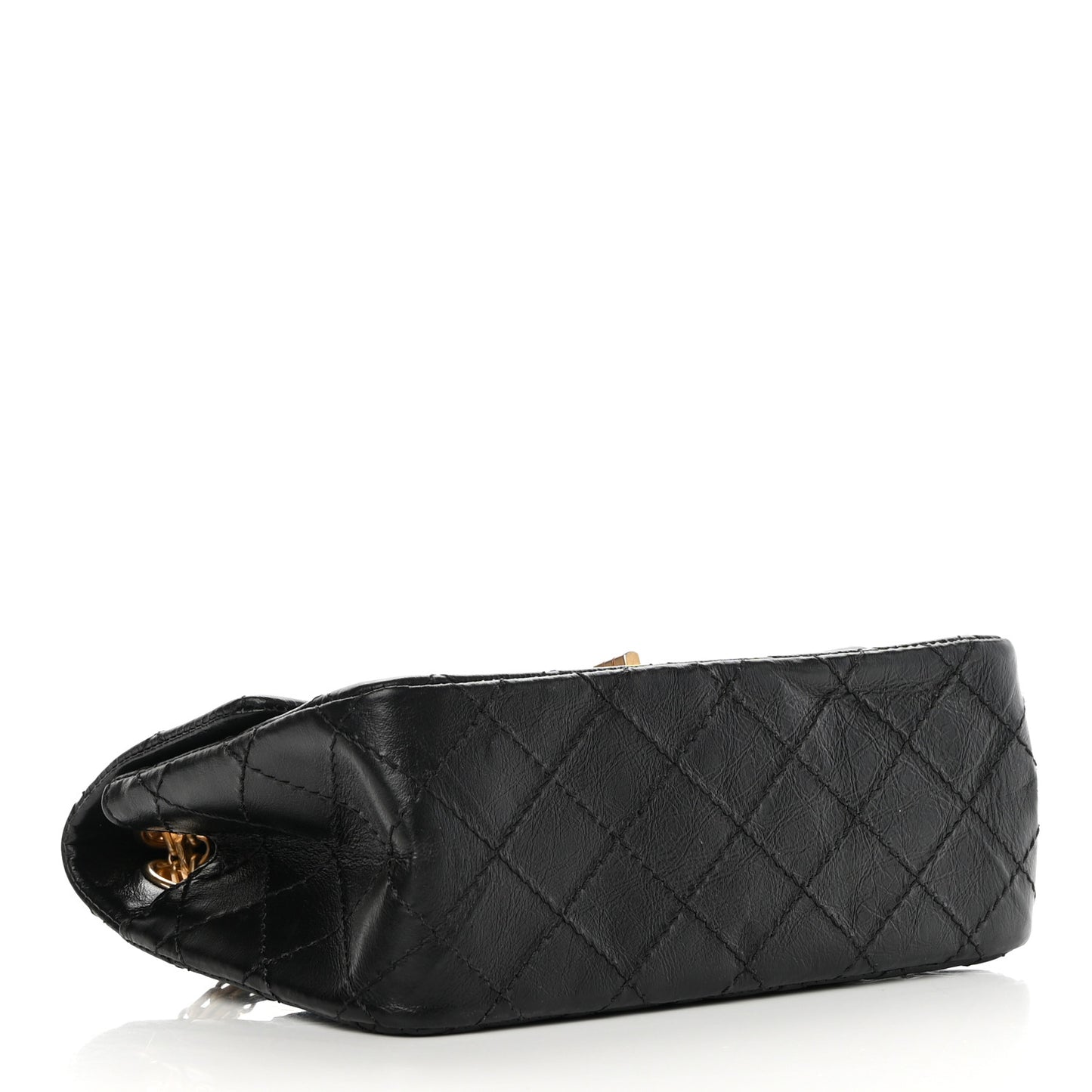 Aged Calfskin Quilted 2.55 Reissue Mini Flap Black