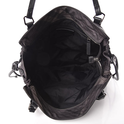 Burberry Nylon Check Small Buckleigh Packable Tote Charcoal 5 of 15