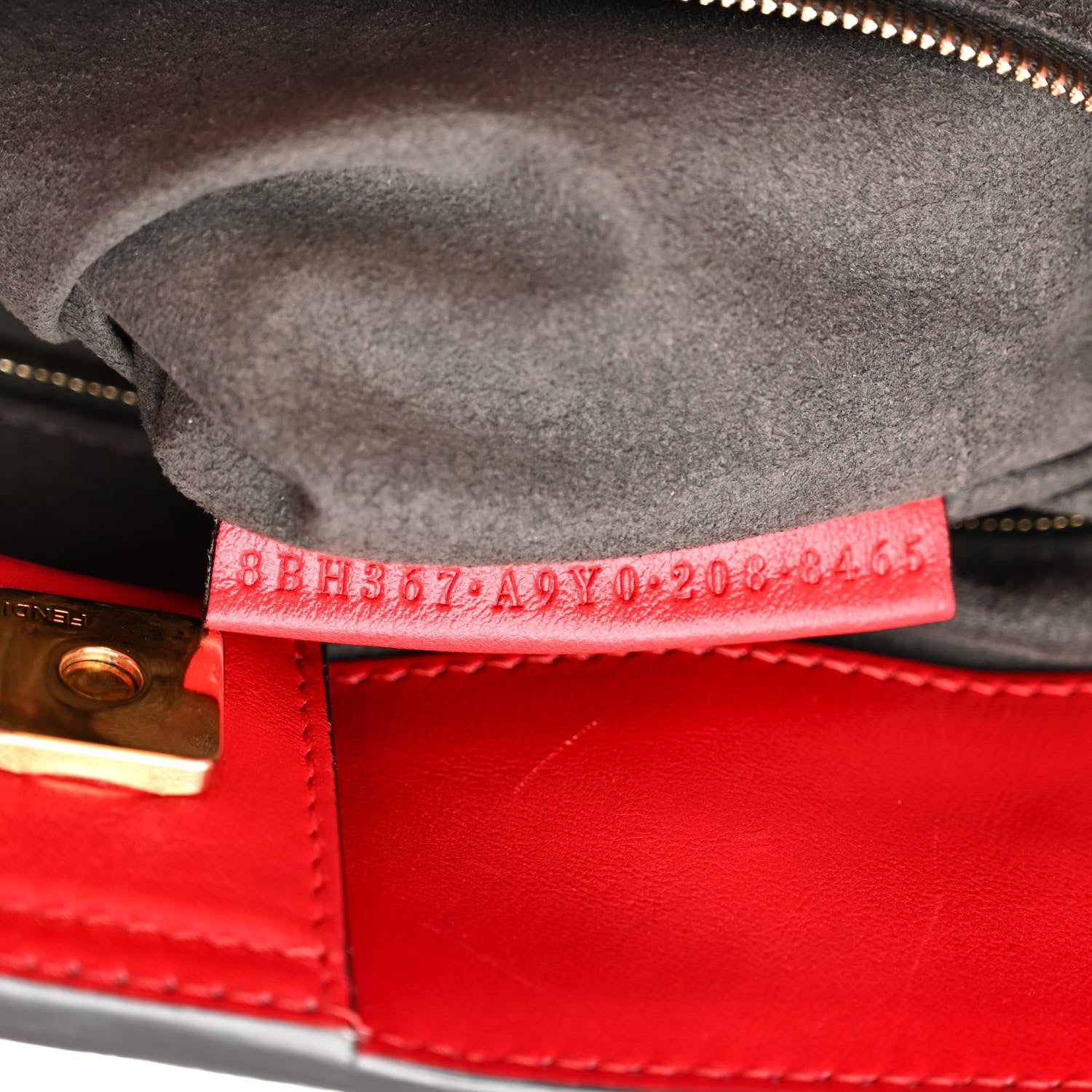 Fendi Vitello Glacier Small FF Tote Rosso Cardinale 7 of 10