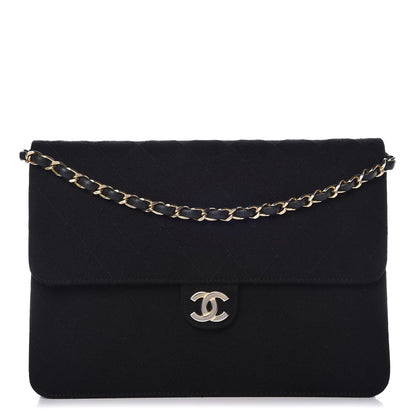 Chanel Jersey Quilted Medium Single Flap Black 1 of 13