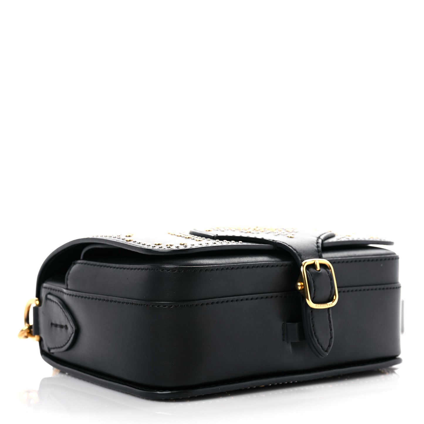 Calfskin Studded Square Satchel Black