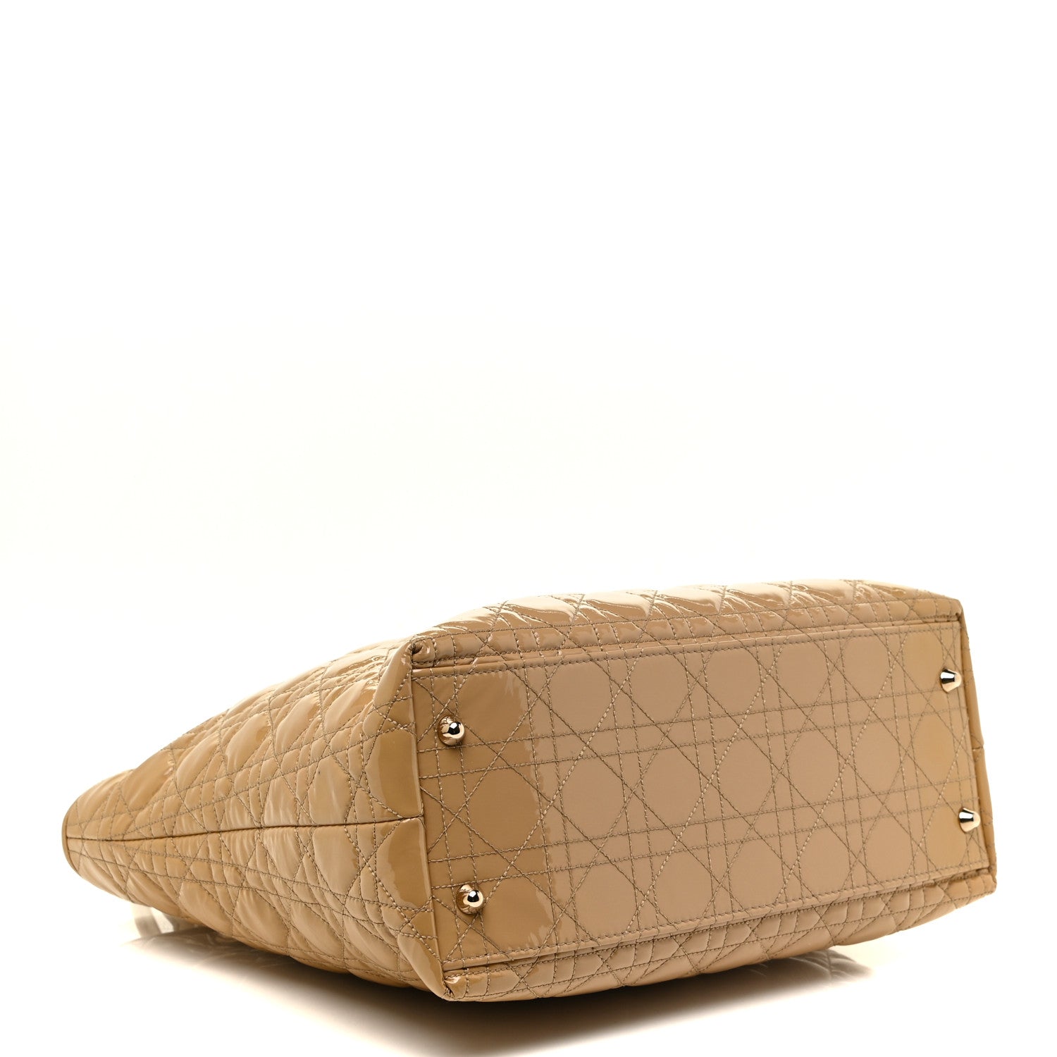 Christian Dior Patent Cannage Dior Tote Beige 4 of 12