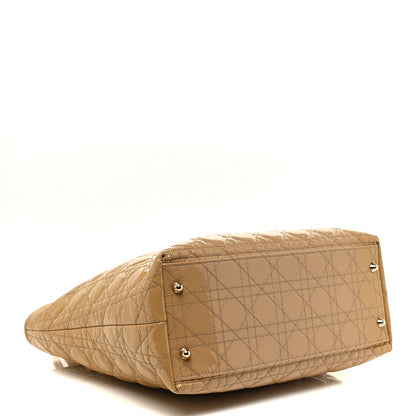 Christian Dior Patent Cannage Dior Tote Beige 4 of 12
