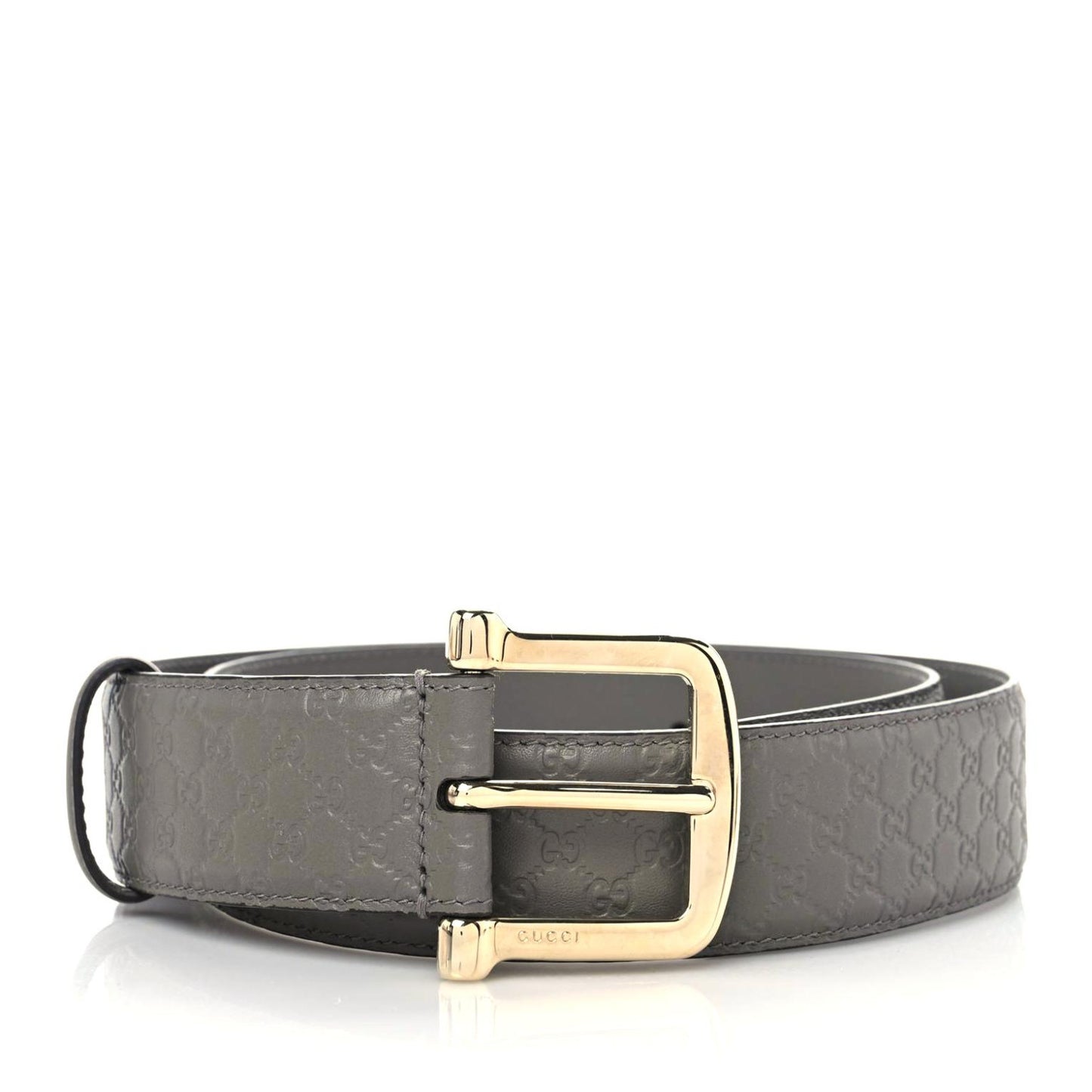 Soft Microguccissima Margaux Calfskin Belt 90 36 Loess