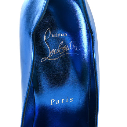 Christian Louboutin Metallic Patent Hot Chick 100 Pumps 35.5 Blue 9 of 10