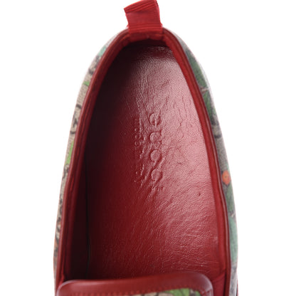 Gucci GG Supreme Monogram Tian Mens Dublin Slip On Sneakers 10 Beige Multicolor Red 7 of 10