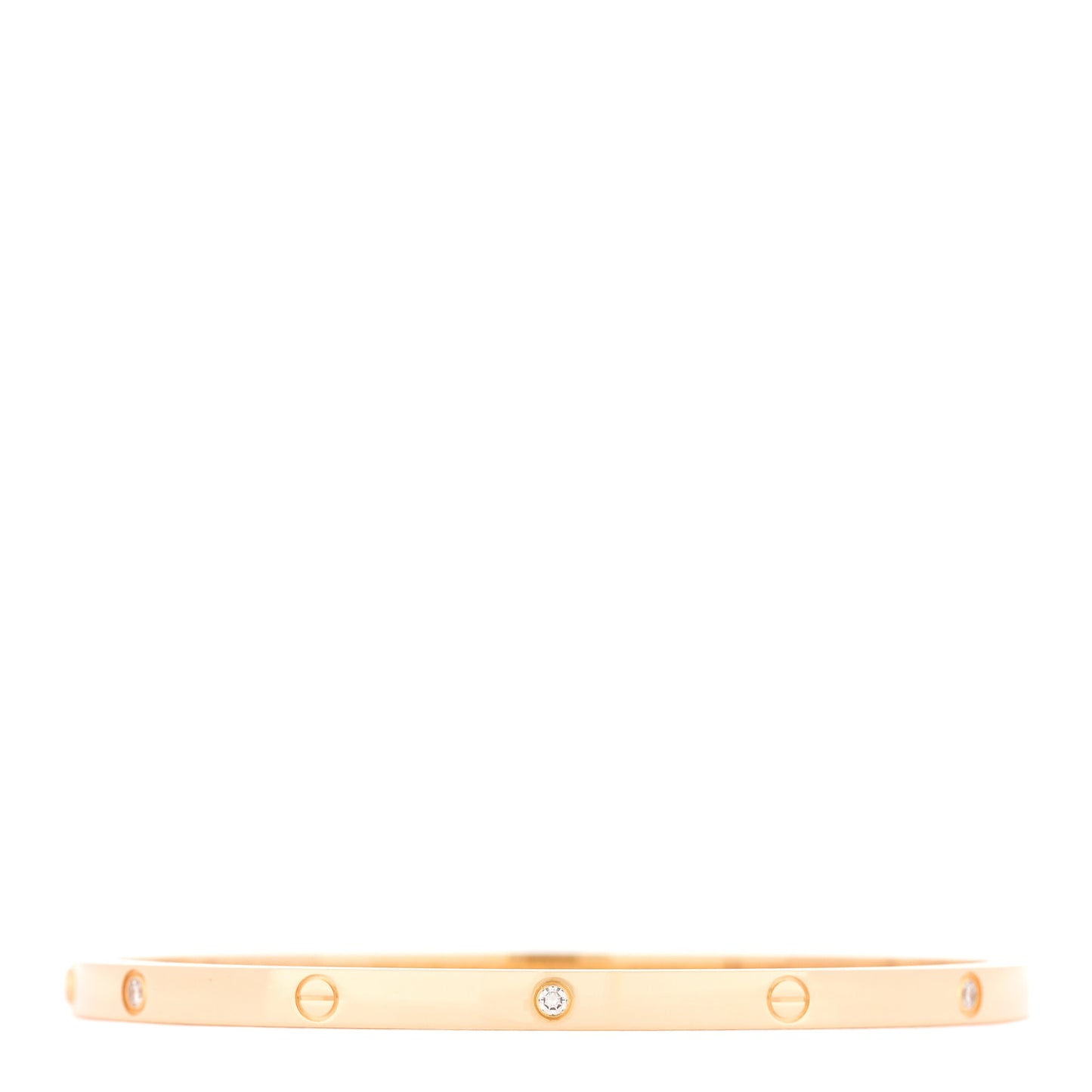 18K Yellow Gold 6 Diamond Small LOVE Bracelet 17