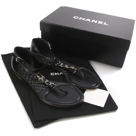 Quilted Thong Sandals Black 36.5 C