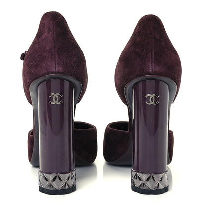 Chanel Suede Calfskin Pumps 40 Dark Purple 6 of 14