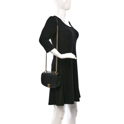 Chanel Calfskin Quilted Small Underline Flap Black 2 of 9