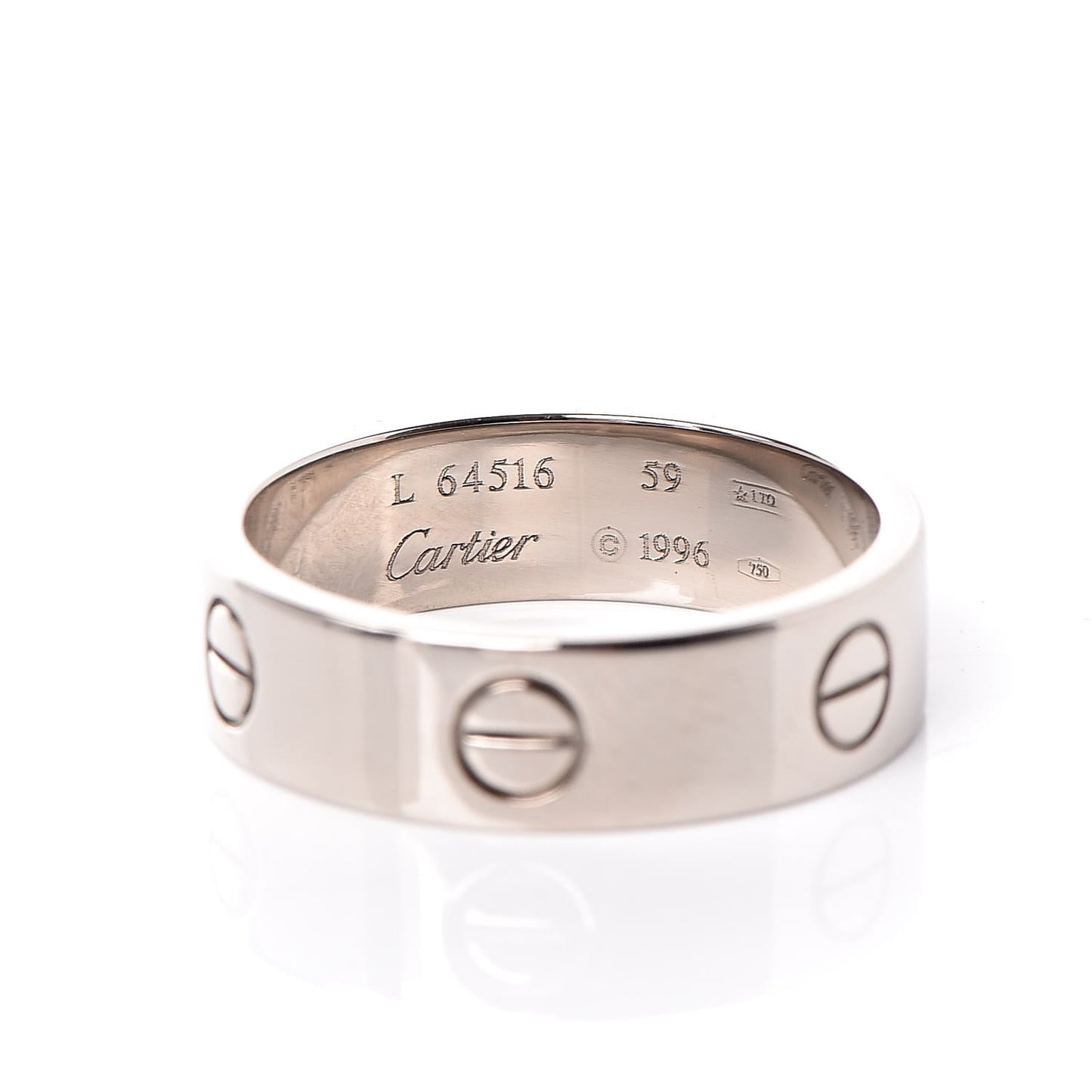 18K White Gold 5.5mm LOVE Ring 59 8.75