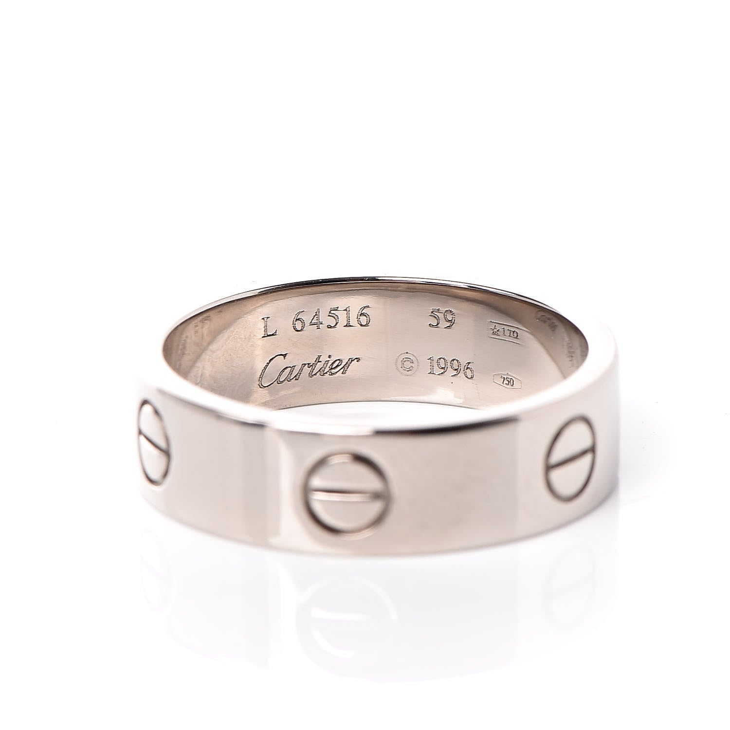 Cartier 18K White Gold 5.5mm LOVE Ring 59 8.75 4 of 4