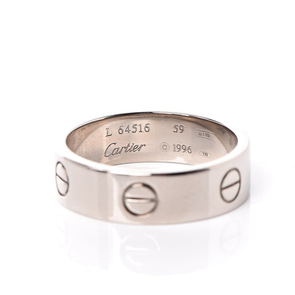 Cartier 18K White Gold 5.5mm LOVE Ring 59 8.75 4 of 4