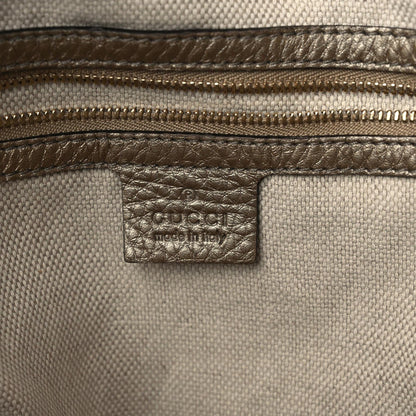 Gucci Metallic Pebbled Calfskin Medium Soho Shoulder Bag Golden Beige 5 of 19