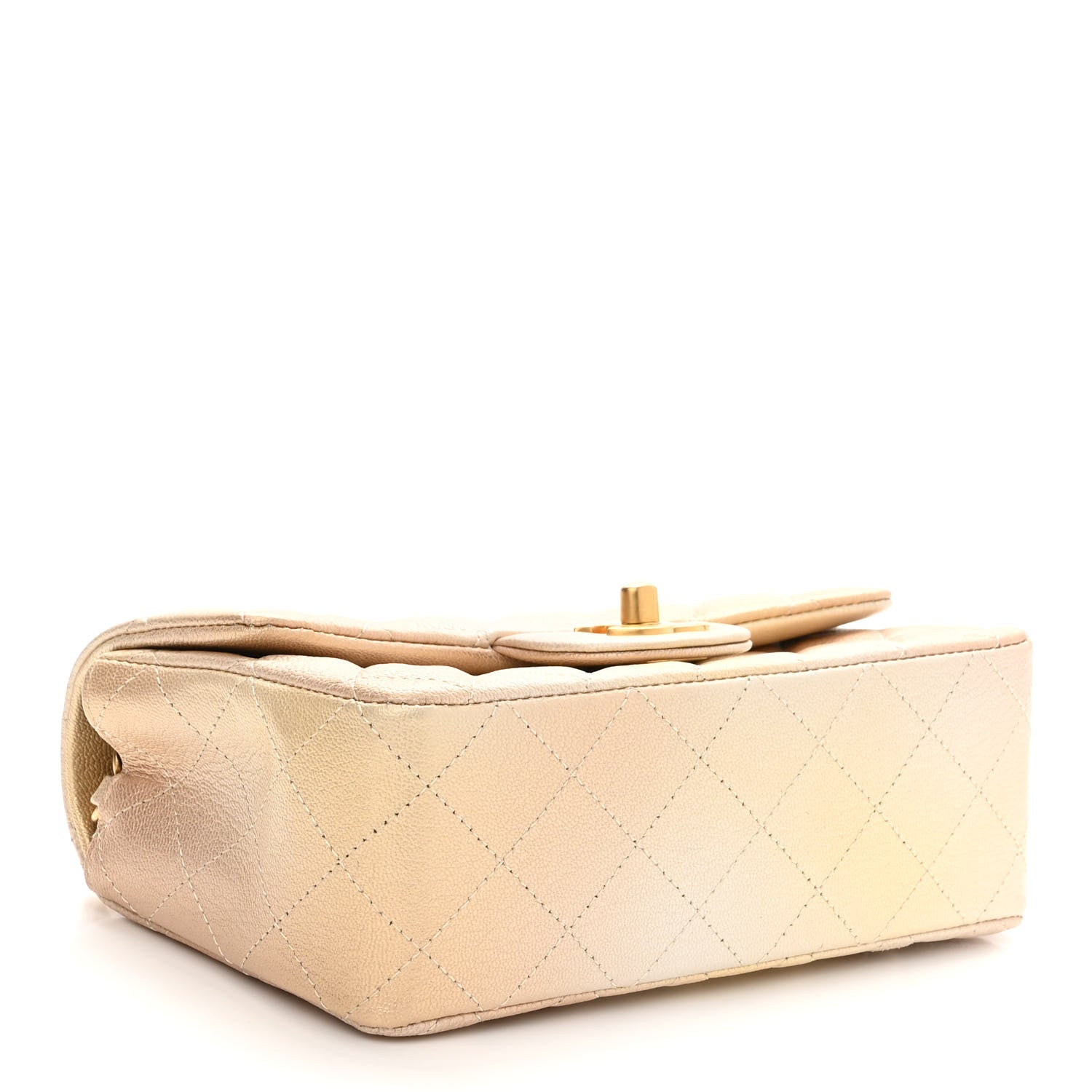 Chanel Metallic Goatskin Quilted Mini Rectangular Flap Gold 4 of 10