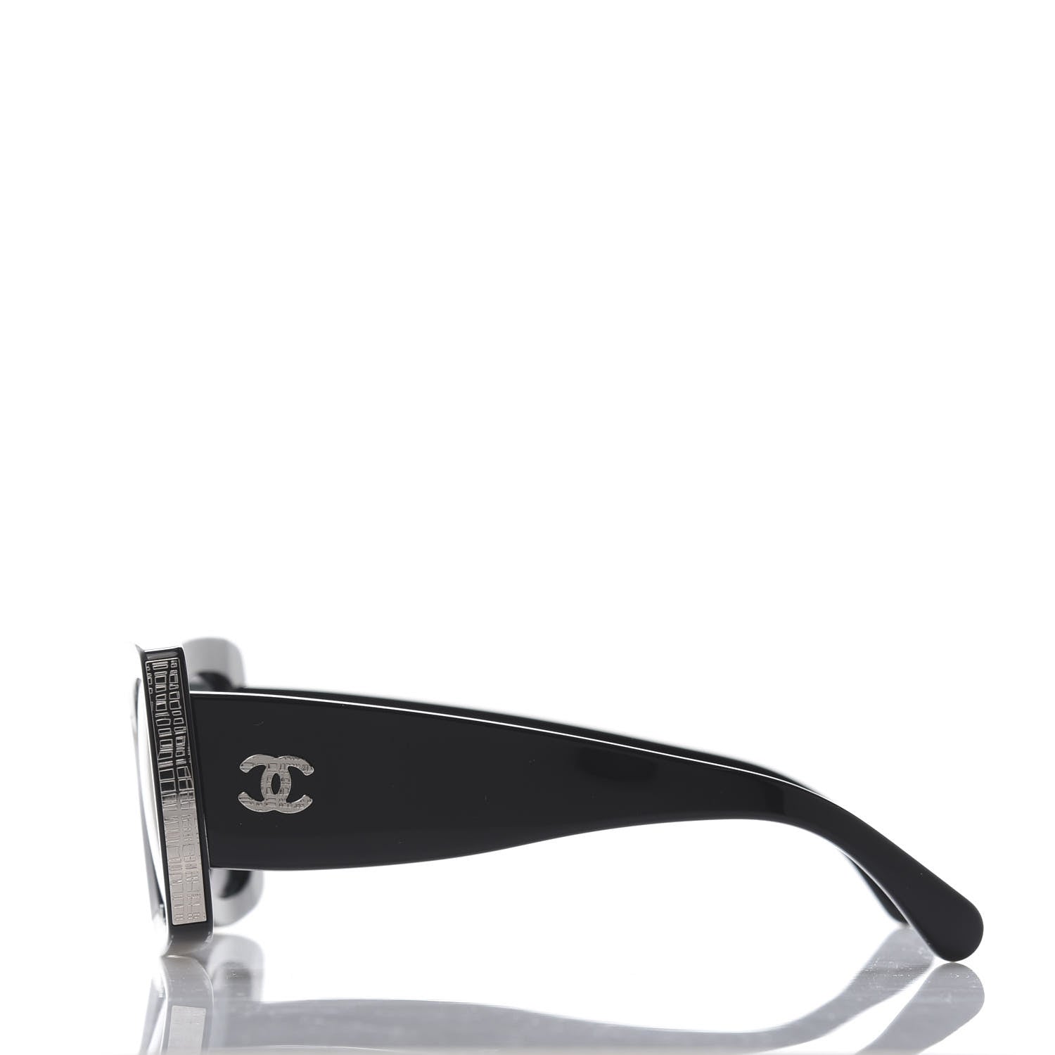 Chanel Acetate Rectangle Sunglasses 5435 Black 3 of 8