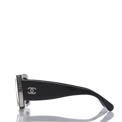 Chanel Acetate Rectangle Sunglasses 5435 Black 3 of 8