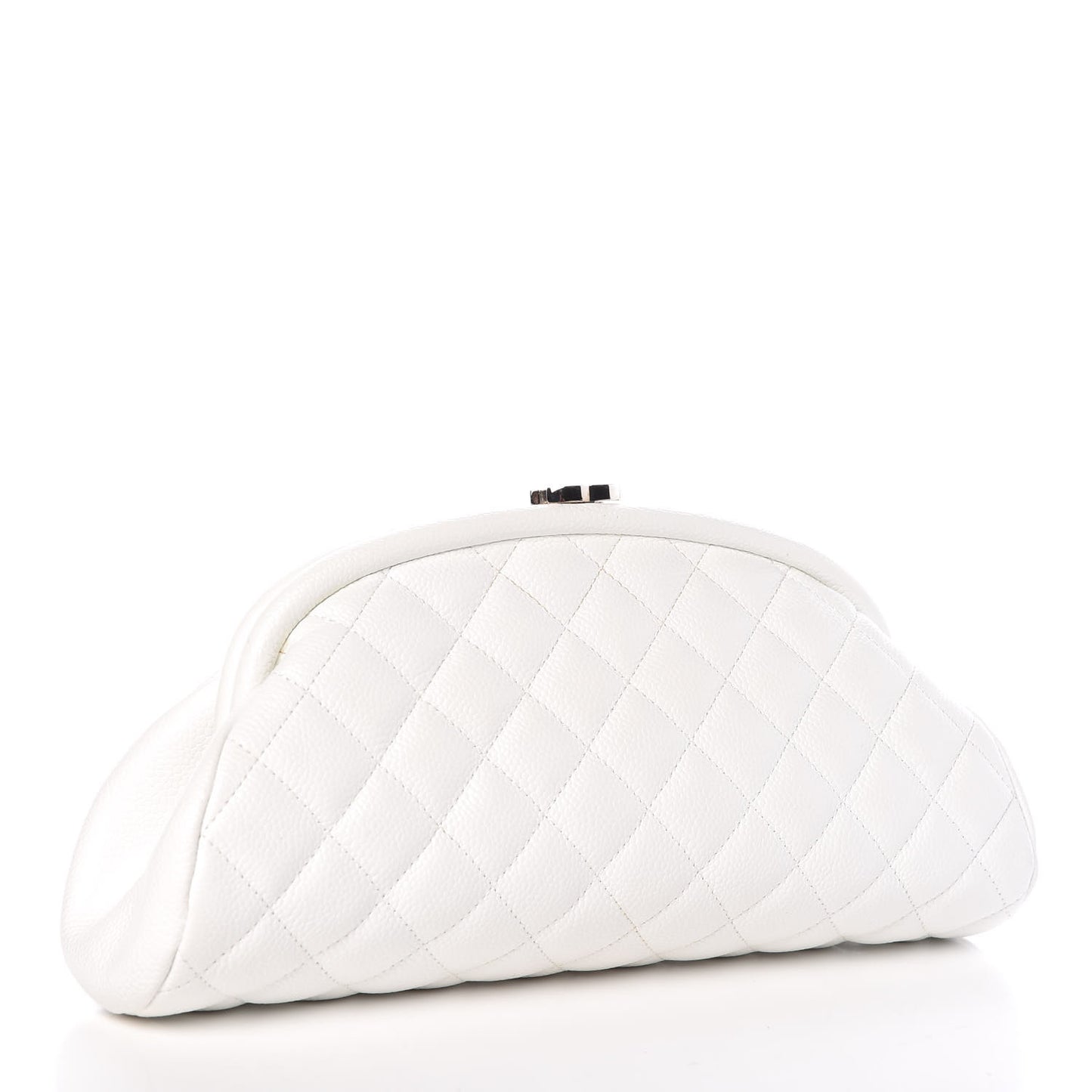 Caviar Quilted Timeless Clutch White