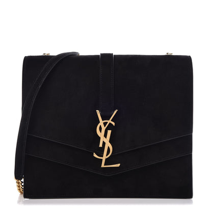 Saint Laurent Suede Sulpice Monogram Medium Shoulder Bag Black 1 of 6