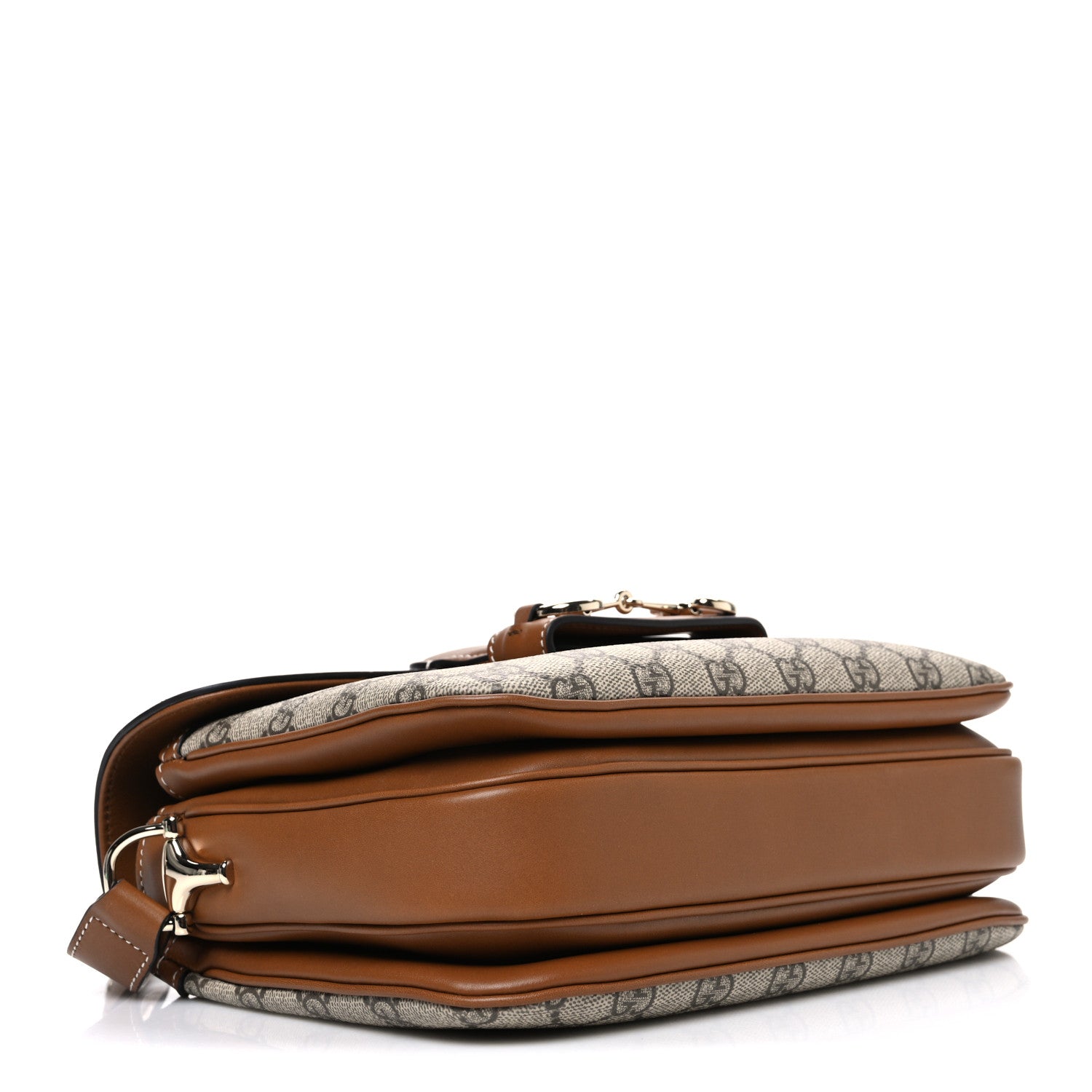Gucci GG Supreme Monogram Horsebit 1955 Soft Small Shoulder Bag Beige Brown 4 of 10