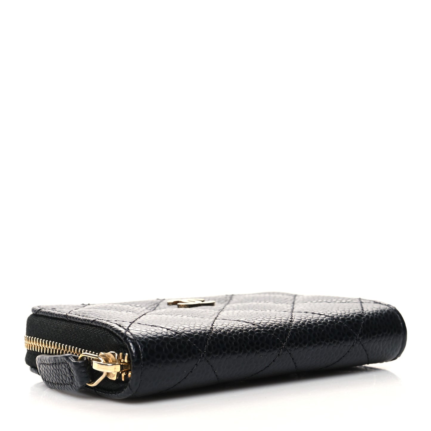 Caviar Quilted Zip Coin Purse Black
