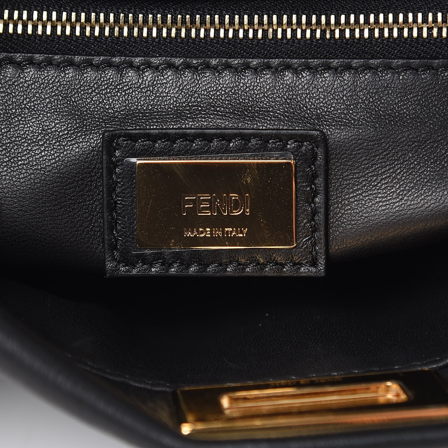 Fendi Nappa Mini Peekaboo Iconic Satchel Black 5 of 11