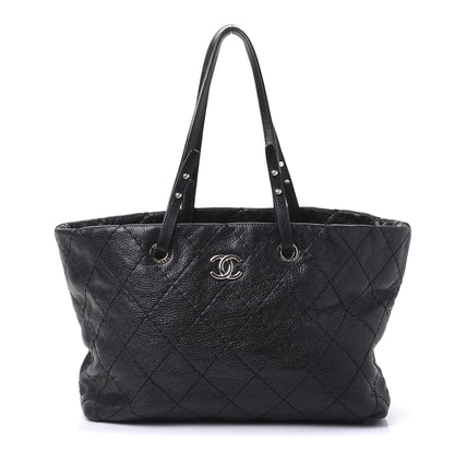 Chanel Glazed Calfskin Large On The Road Tote Black 1 of 11