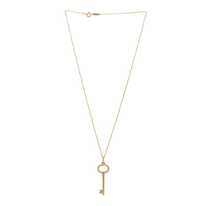 Tiffany 18K Rose Gold Small Oval Key Pendant Necklace 3 of 6