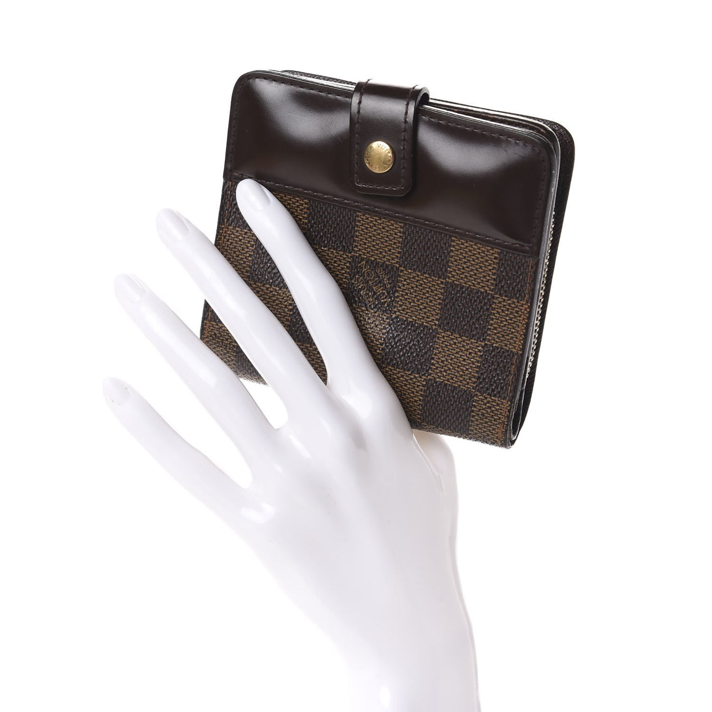 Damier Ebene Zippe Zipped Compact Wallet