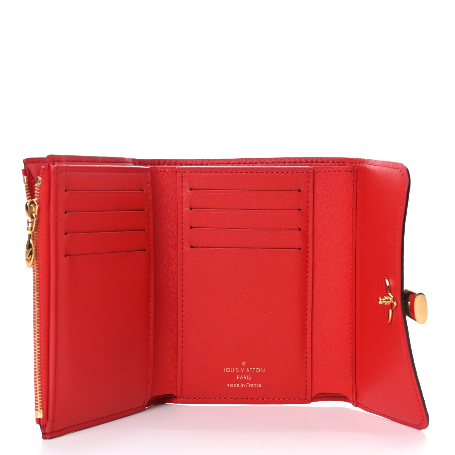 Louis Vuitton Monogram Flower Lock Compact Wallet Coquelicot 4 of 4