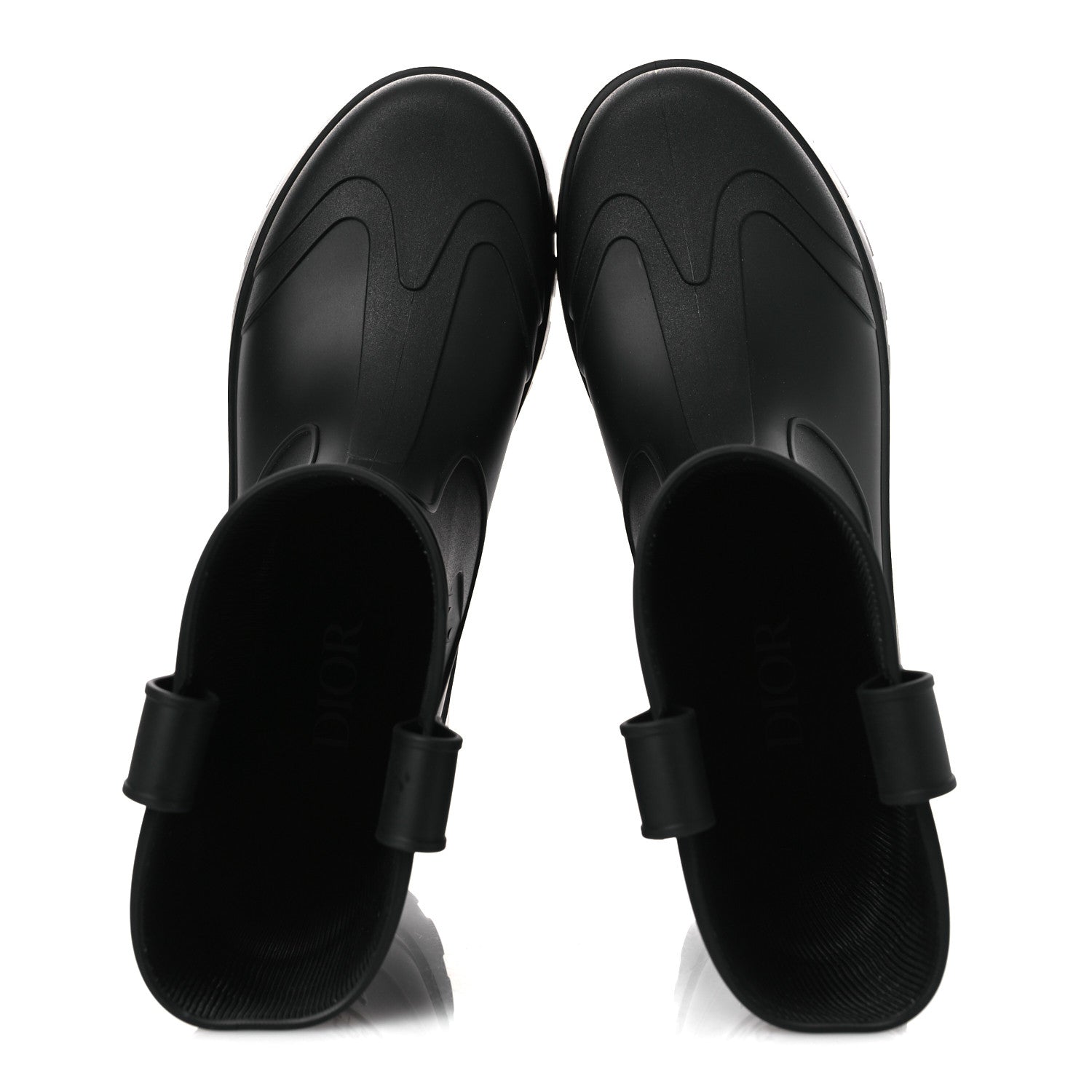 Christian Dior Rubber Oblique Mens Garden Rain Boots 43 Black